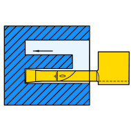 Cutting insert L012.0200-10 axial grooving 8 b=2.0 L1=10 Dmin=12 mm AL41F